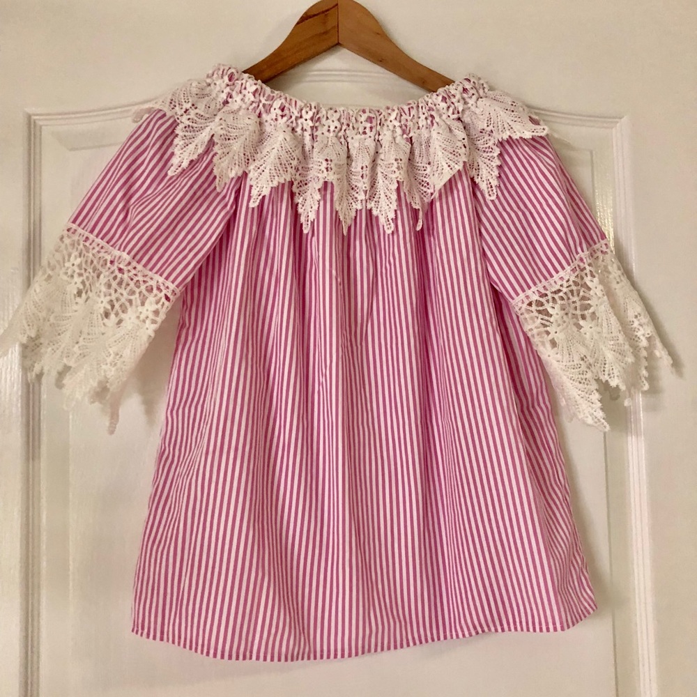 Pink stripes blouse